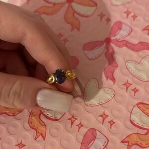 Elegant Gold and Purple Women's Ring